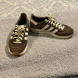 Adidas Brown and Cream Sneakers